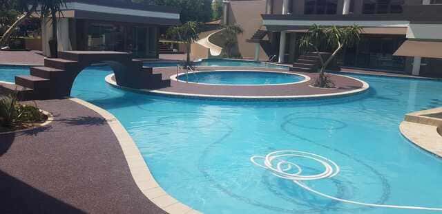 entertainment areas pebble paving