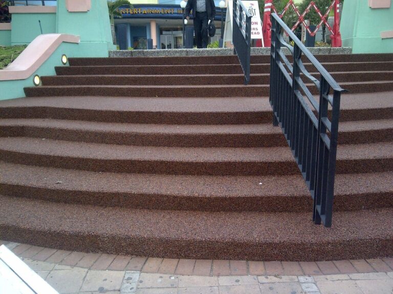pebble paving steps