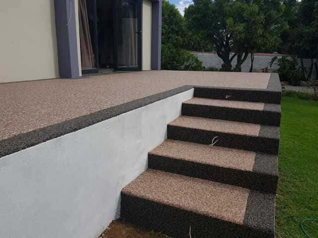 pebble paving steps