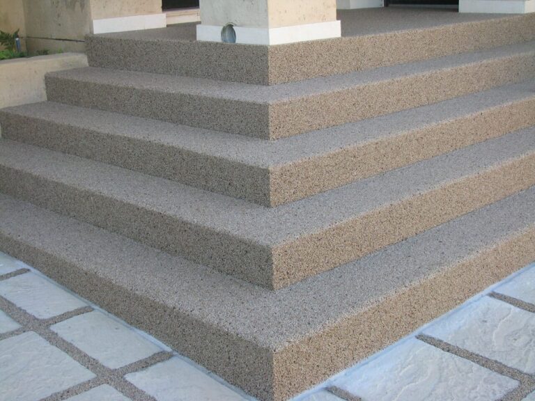 pebble paving steps