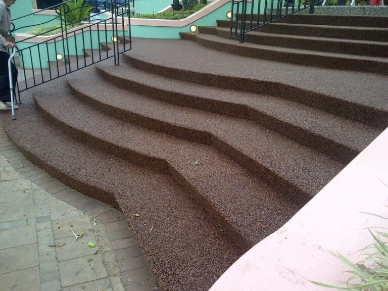 pebble paving steps