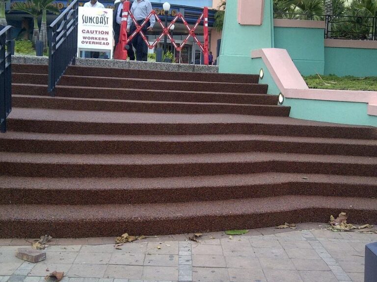 pebble paving steps